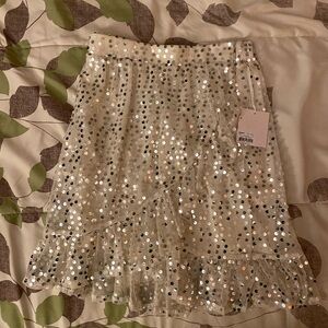 Sparkly cream skirt size XS